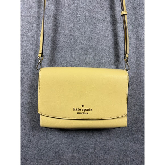kate spade Handbags - Kate Spade Yellow Saffiano Leather Crossbody Bag with Chain Detail and Strap